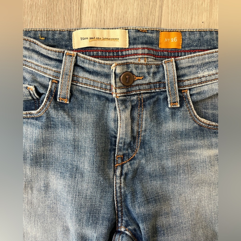 Pilcro and the Letterpress Distressed Blue Slim Jeans - Picture 3 of 5